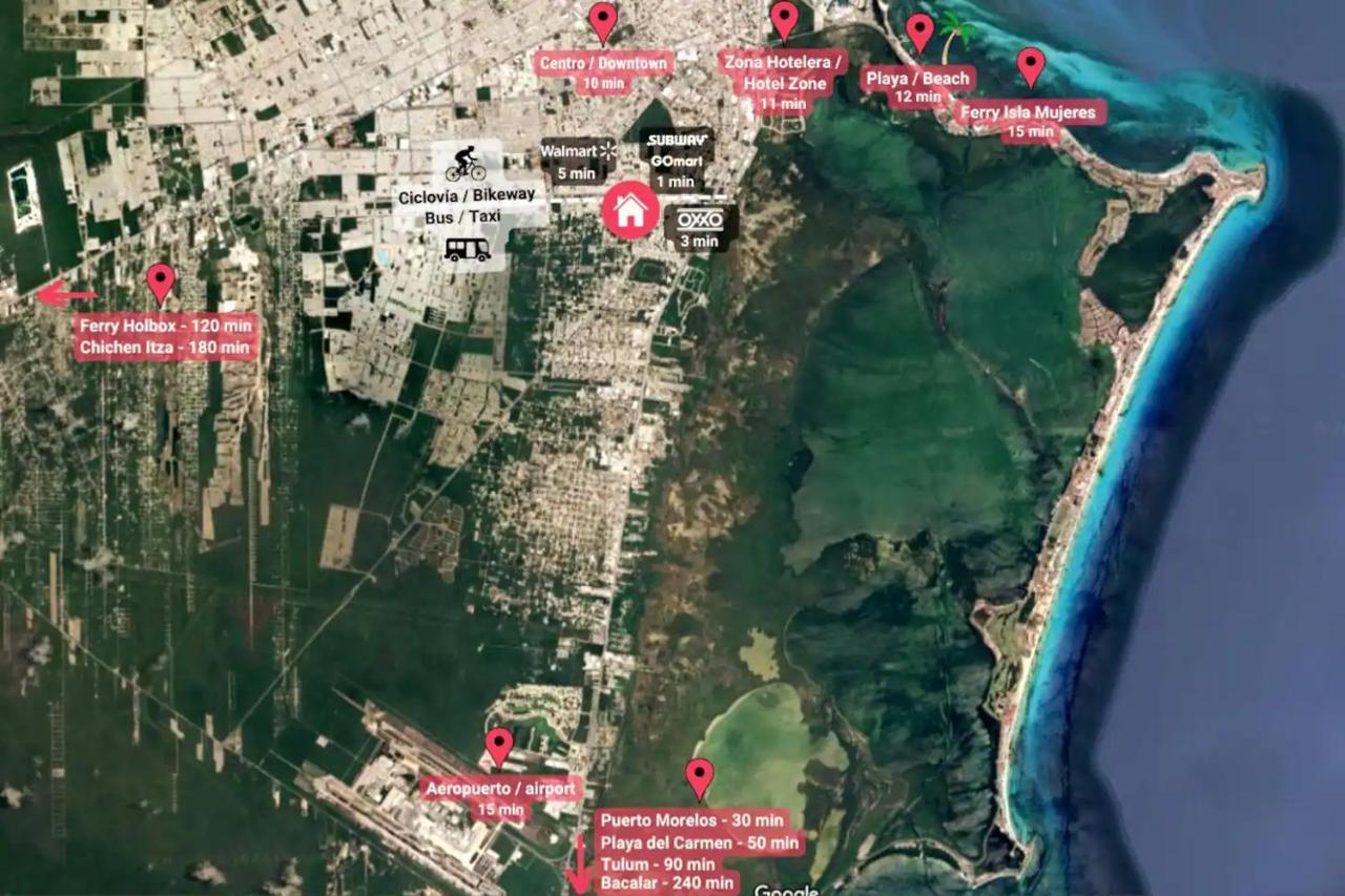 Casa Familiar Cerca De La Playa Con Terraza Privada Villa Cancún Eksteriør bilde